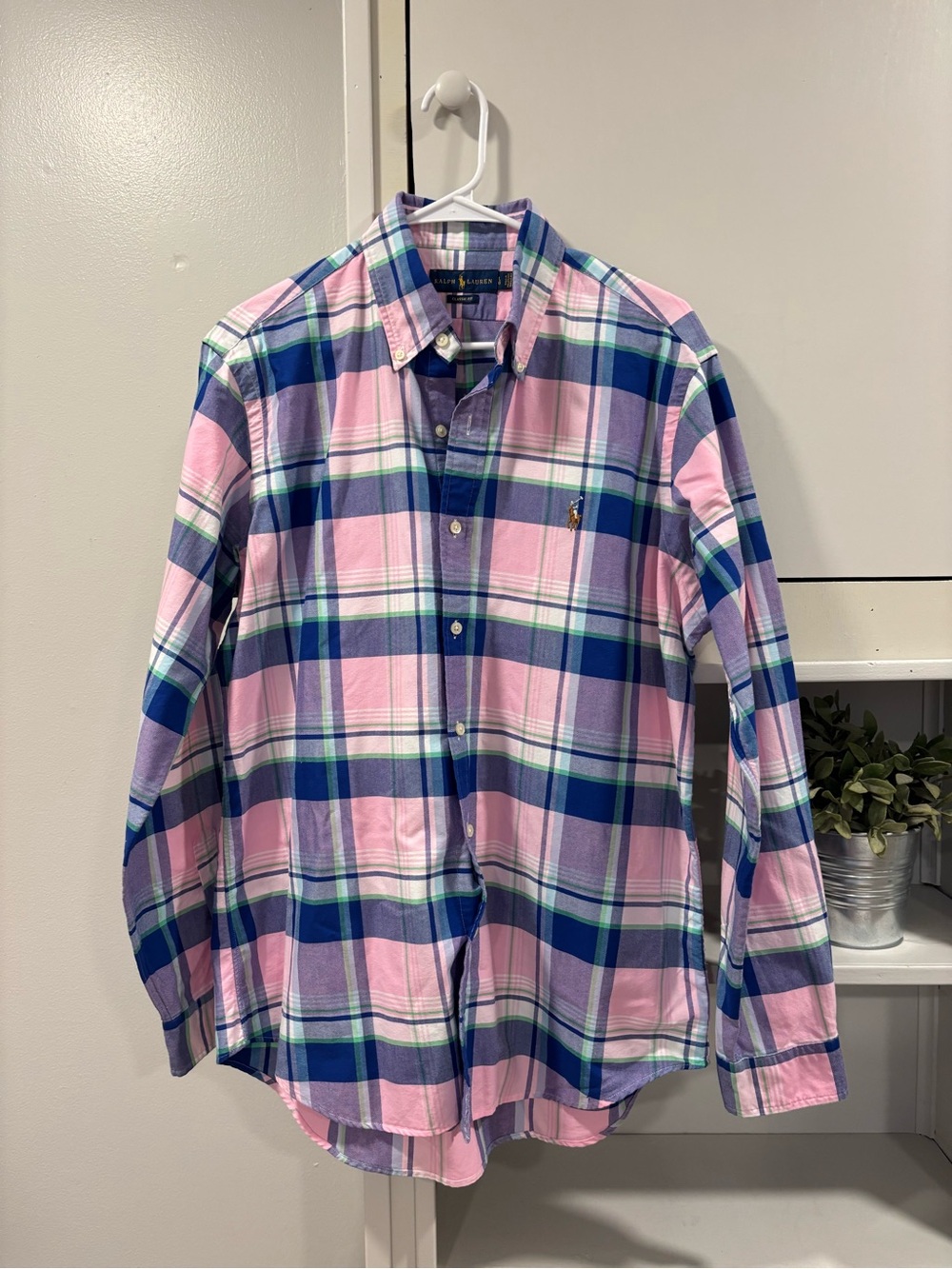 Ralph Lauren Pink, Blue & Green Plaid Button-Down Shirt